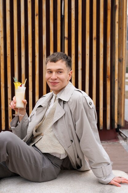 Free photo adult enjoying cocktail