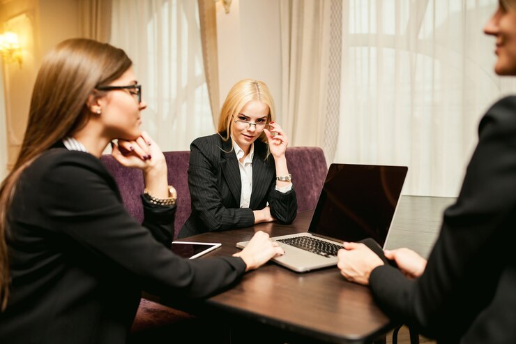 Free Photo adult office girl happy team elegant