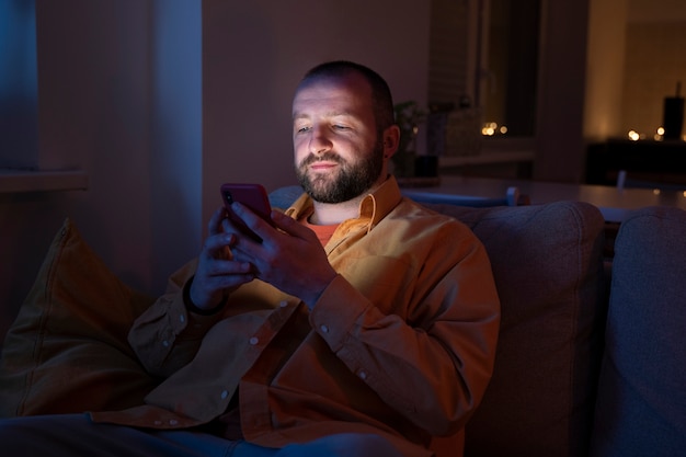 Free photo adult suffering from social media addiction