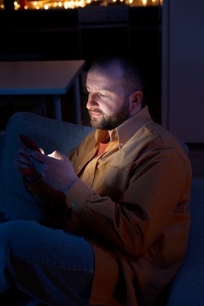 Adult suffering from social media addiction