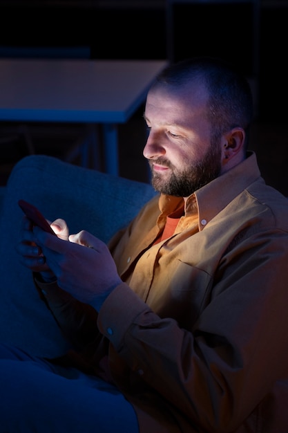 Adult suffering from social media addiction