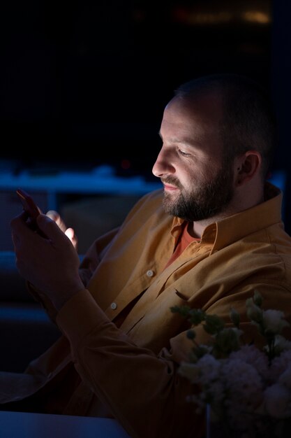Adult suffering from social media addiction