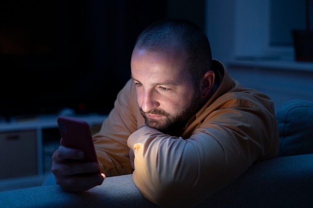 Adult suffering from social media addiction