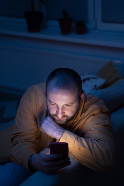 Adult suffering from social media addiction