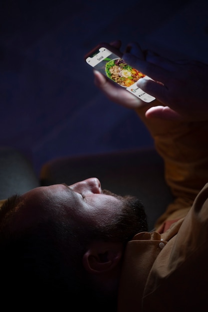 adult suffering from social media addiction