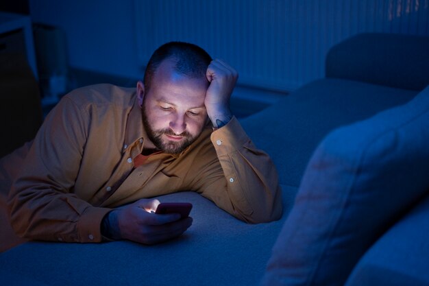 Adult suffering from social media addiction