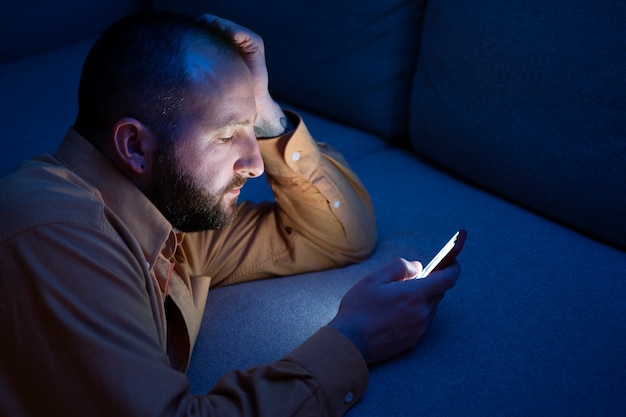 Free photo adult suffering from social media addiction