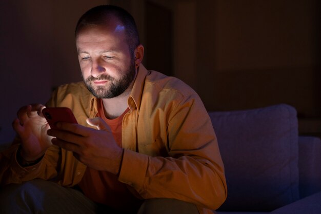 Adult suffering from social media addiction