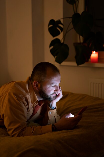 Adult suffering from social media addiction