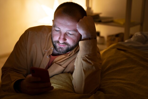 Adult suffering from social media addiction