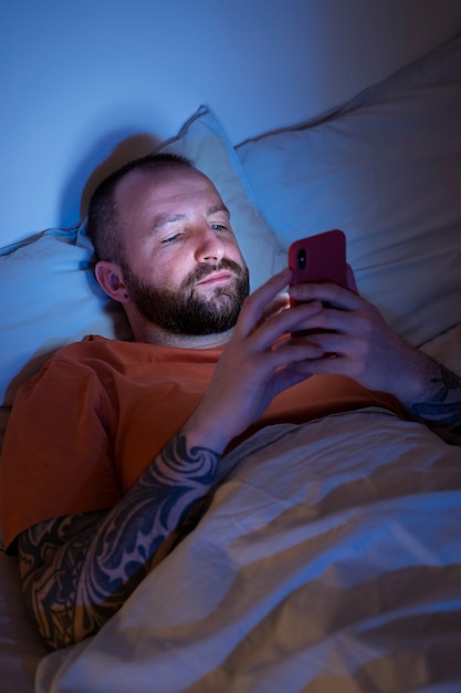 Adult suffering from social media addiction