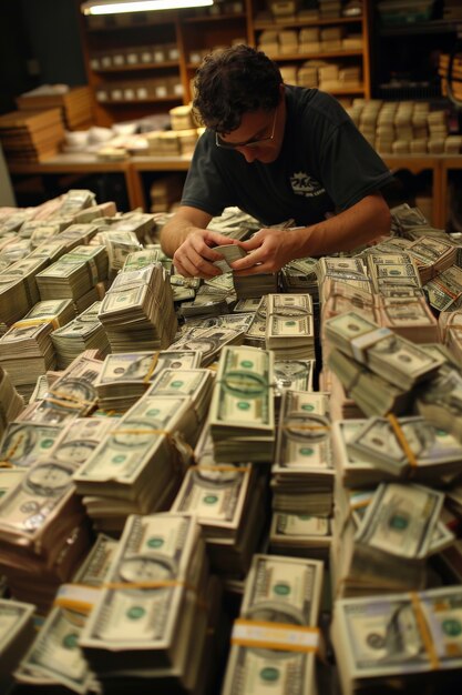 Free photo adult with loths of money