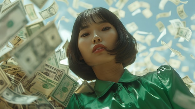 Free photo adult with loths of money