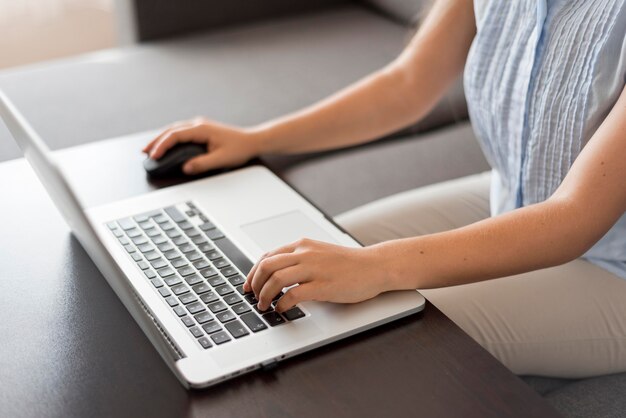 Adult woman ready to buy online with credit card