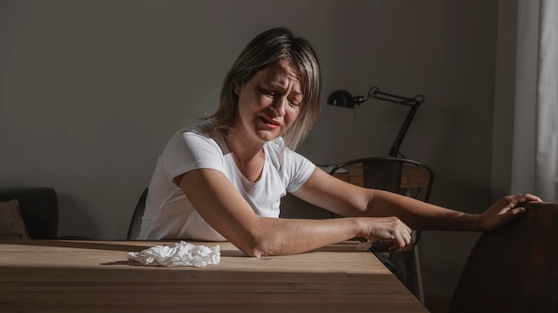 Free photo adult woman stressing out at home