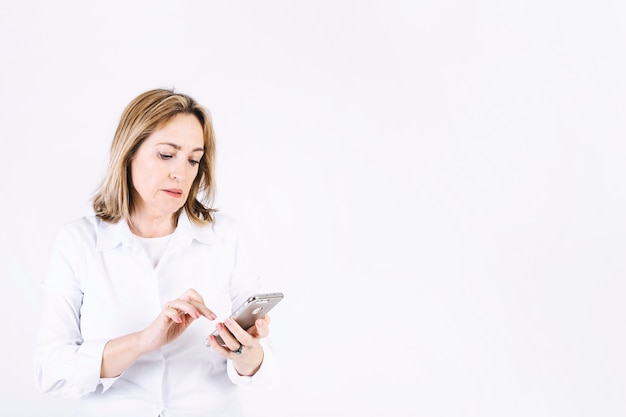 Adult woman using smartphone