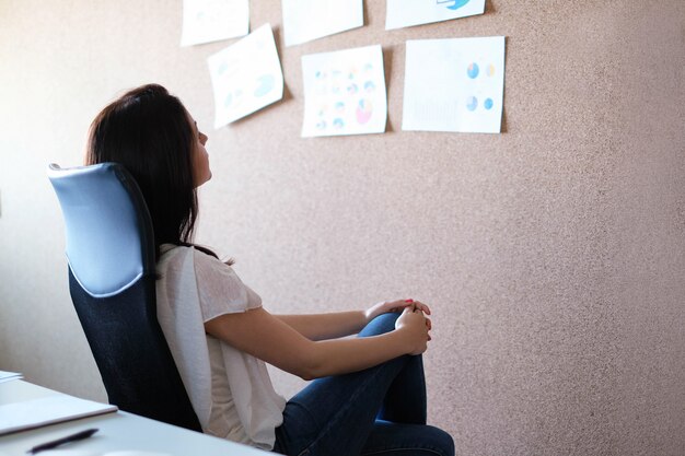 Free Photo adult woman working at office