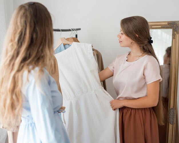 Adult women checking shopping together