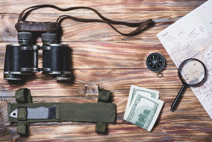 Free Photo adventure background with travel items