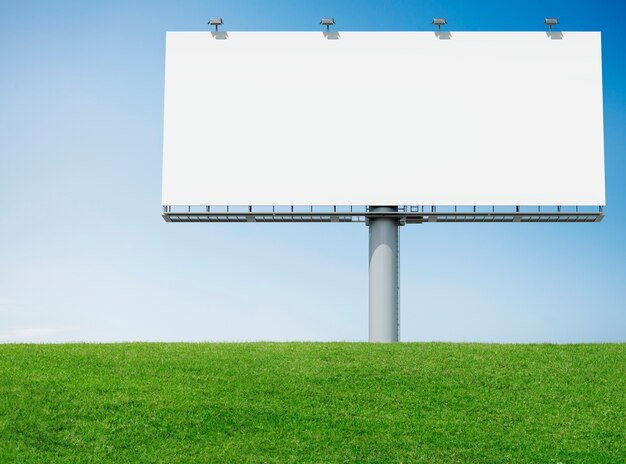 Advertisement bill board with green grass