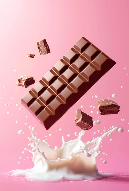 Foto gratuita pubblicità di dessert con barretta di cioccolato