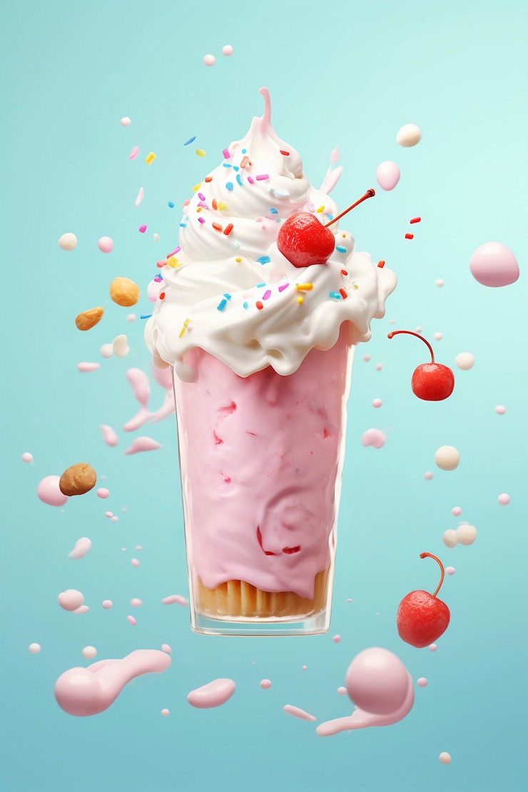 Free Photo advertisement for dessert with sundae