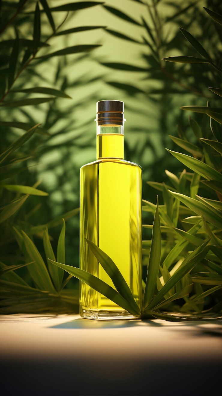 Free Photo advertisement for oil with bottle