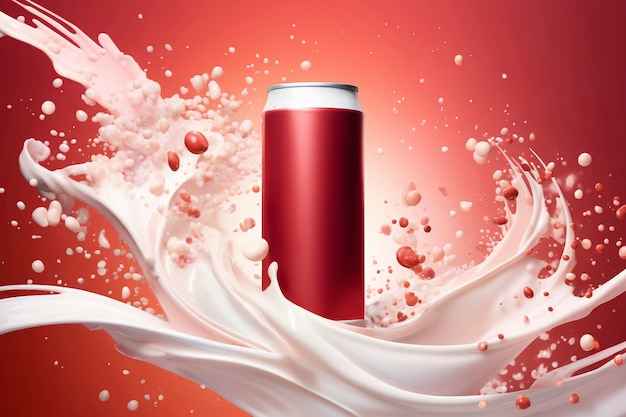 Advertisement for soda with floating can