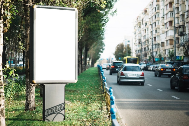 Free photo advertising panel in residential area