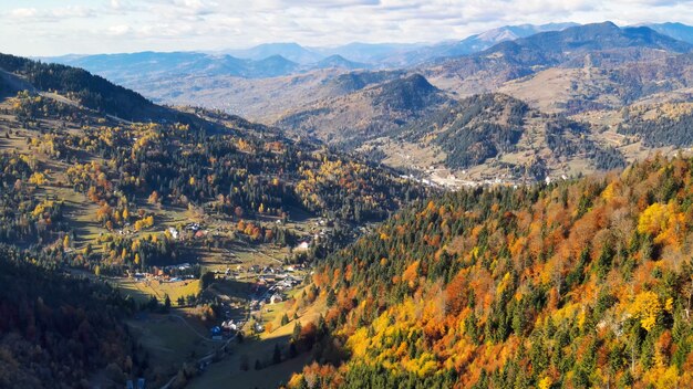 Aerial drone view of nature in Romania