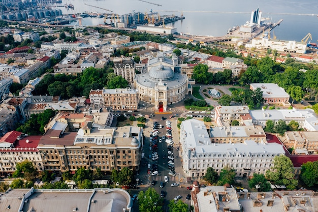 Aerial footage of the old City and port