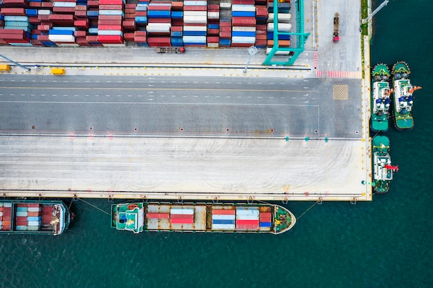 Aerial photography of container terminal 