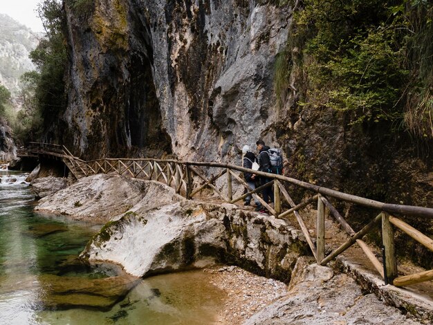 Aerial scenery view of waterfall