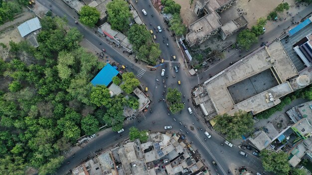 Aerial shot of Agra city
