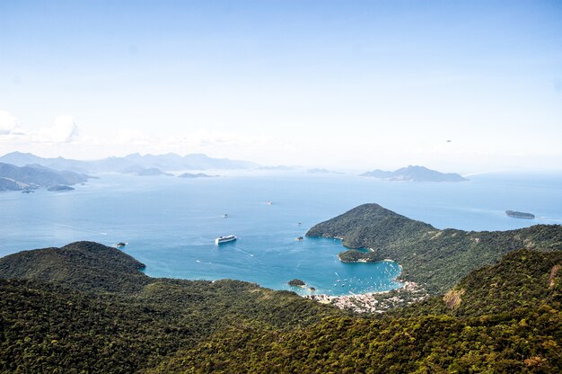 Aerial shot of the Ilha Grande in Rio De Janeiro, Brazil