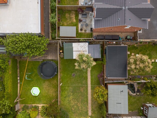 Aerial shot of private houses in Weymouth, Dorset, UK