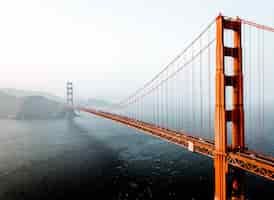 Foto gratuita ripresa aerea del ponte golden gate di san francisco