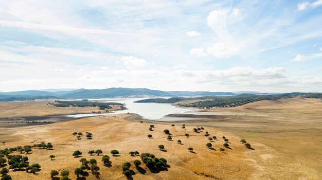 Aerial top view of beautiful landscape