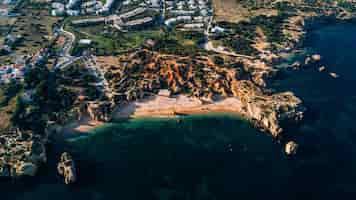 Free photo aerial view of the algarve