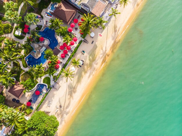 Aerial view of beautiful tropical beach 