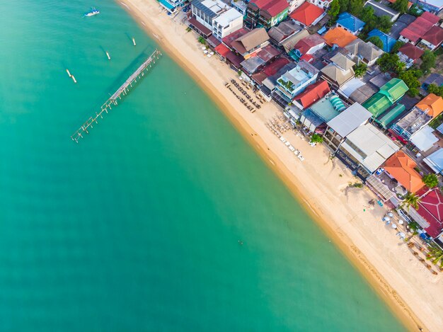 Aerial view of beautiful tropical beach 