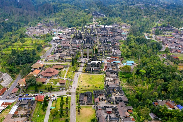 Free photo aerial view of besakih temple in bali, indonesia