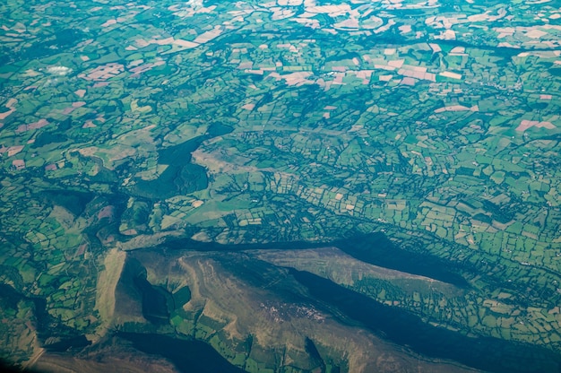 ウェールズのブラックマウンテンの航空写真