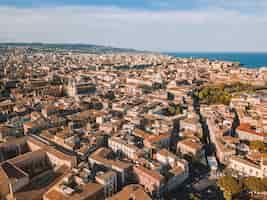 Free photo aerial view of the buildings in catania, italy