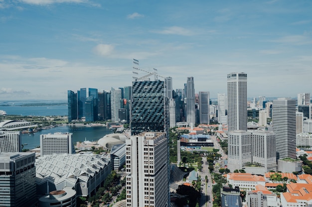 Aerial view of a business city