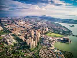 Foto gratuita veduta aerea della città cinese