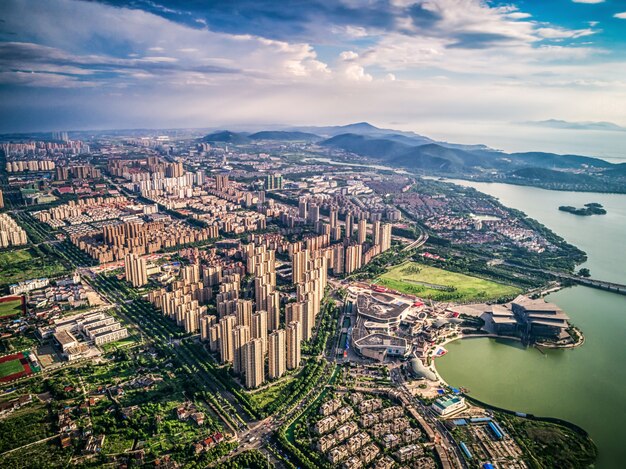 Aerial view of chinese city