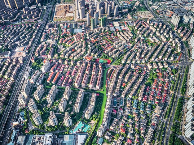 Aerial view of chinese city