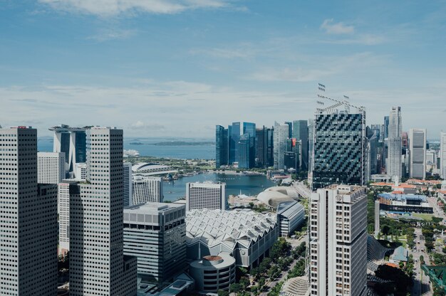 Aerial view of cityspace