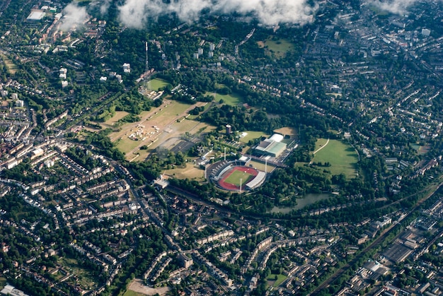 Free photo aerial view of crystal palace, london july 2008